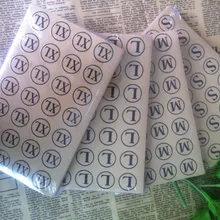 XS S M L XL XXL прозрачный самоклеющийся прозрачный ПВХ размер наклейки, размер этикеток 1000 шт 1 дюйм диаметр