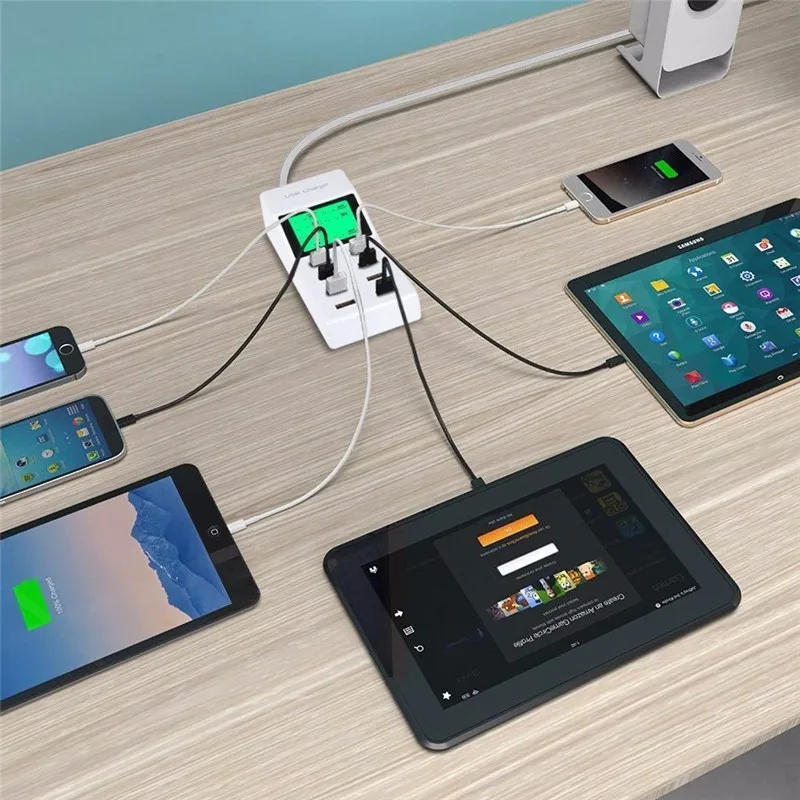 8 USB Зарядное устройство для samsung Galaxy S10 плюс быстрое настенное зарядное ЕС адаптер