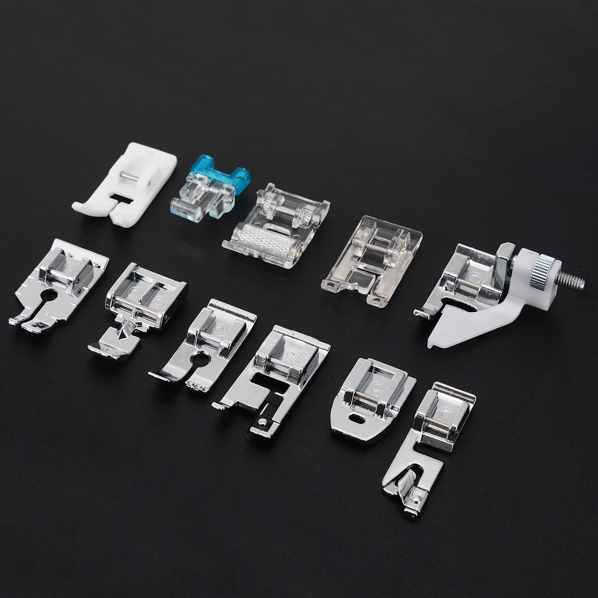 11pcs/set Cloth Splice Presser Foot for Household Sewing Machines Metal Multifunction Sewing Foot Sewing Machine Accessories
