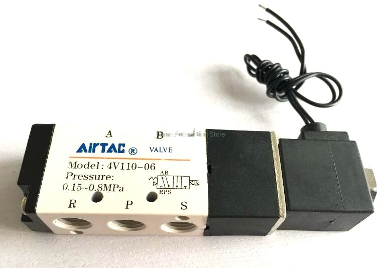 Электромагнитный клапан AIRTAC 4V110-06 2 положения 5 позиций 1/8 дюйма | Строительство и