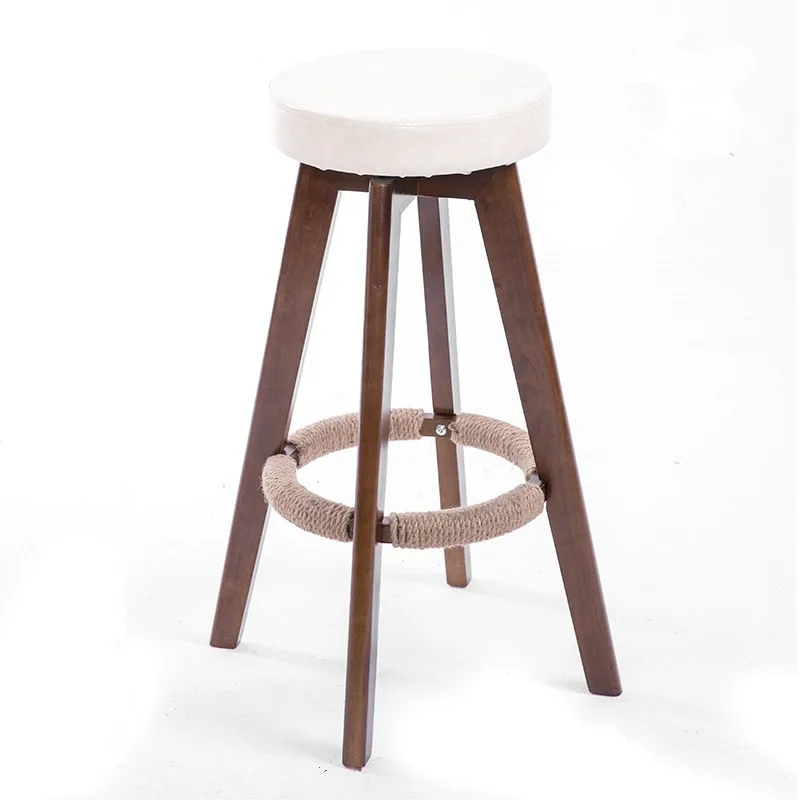  Wooden Rotate Seat Chair High Stool Bar Kitchen Furniture Breakfast Stool Nordic Simple Style Indus - 32958820546