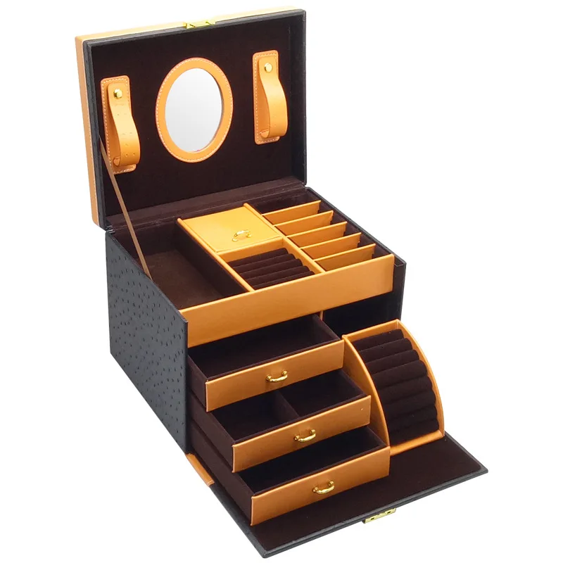 

Jewelry Box Case / Boxes / Makeup Box, Jewelry and Cosmetics Beauty Case with 3 Drawers 4 Layers Makeup Organizer