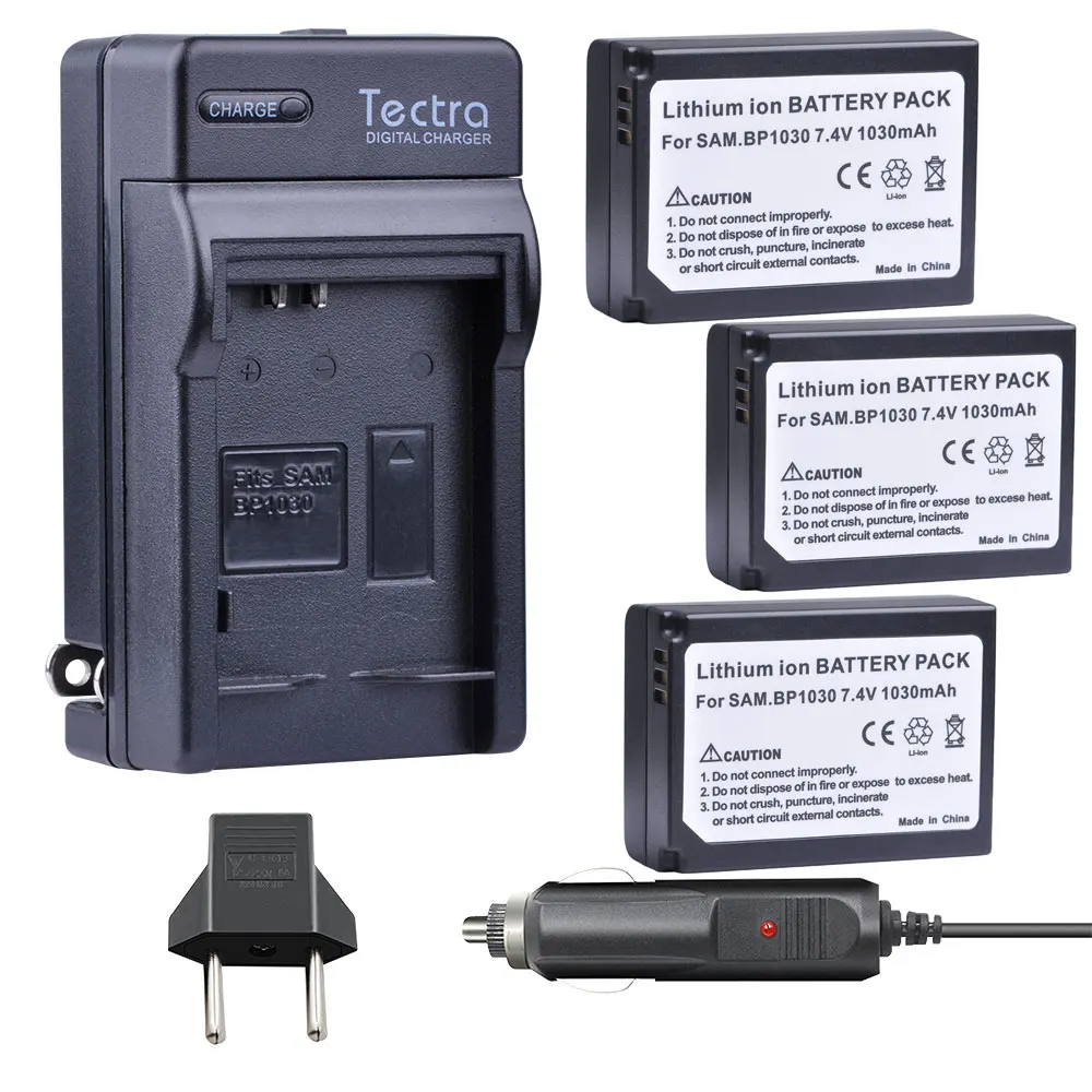 3 шт. BP1030 BP 1030 _ аккумулятор + Автомобильное зарядное устройство для Samsung NX1100 NX300 NX500