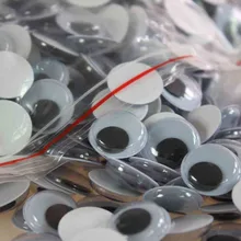 100 pcs Brinquedos de Plástico DIY Googly Wiggly Amovíveis Preto Joggle Olhos Auto-adesivo Scrapbooking Ofício Da Mão