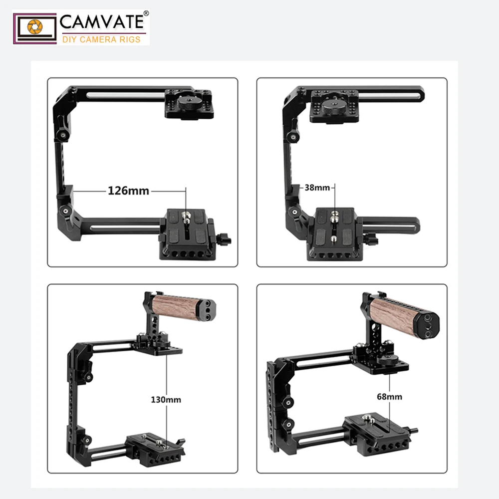  CAMVATE Extendable Standard Cage Kit For DSLR Cameras With QR Manfrotto Baseplate C1908 camera phot