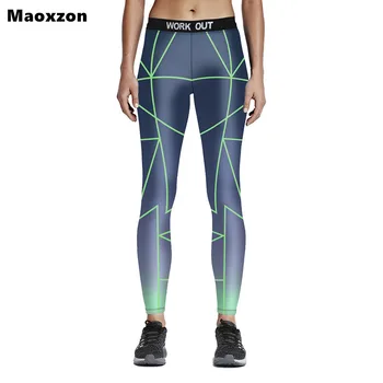 

Maoxzon Womens Cross Lines Print Fitness Leggings Pencil Pants For Female Patchwork Work Out Jogger Elastic Slim Skinny Trousers