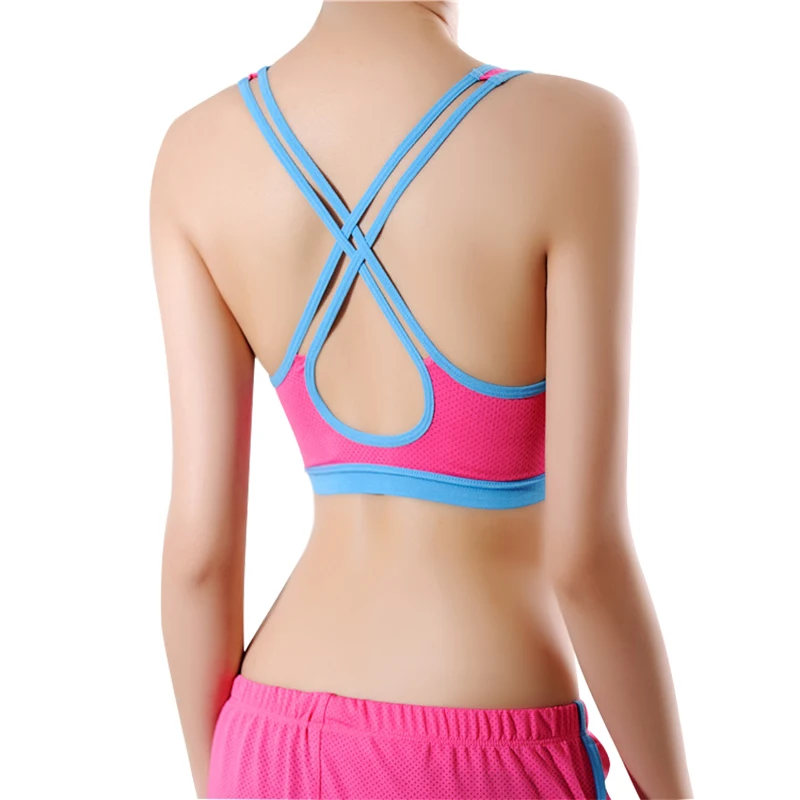 

Women Sexy Racer Back Bras Small Holes Breathable Casual Bras Seamless Push Up Bras Cross Back Strips Fitness Back Beauty Bras