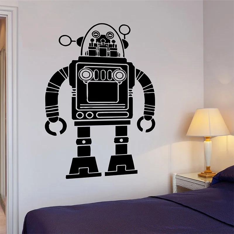 Робот винил. Робот художник для стен. Виниловая наклейка на стену робот. Робот стен. Офигенная декоративная робота стен.