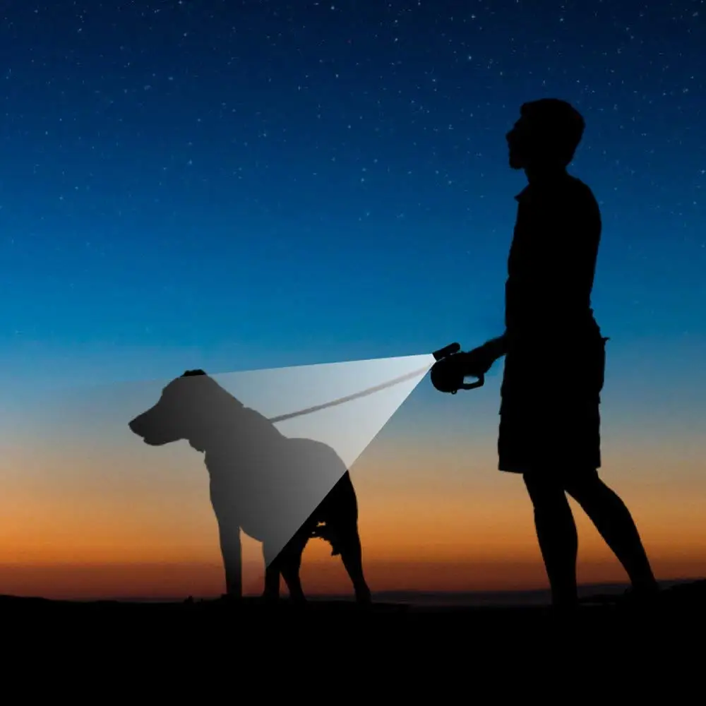 26 футов 8 м поводок для собак выдвижной удлиняющий нейлоновый поводок для домашних животных поводок для больших для средних и мелких собак с 9 светодиодный съемный фонарик