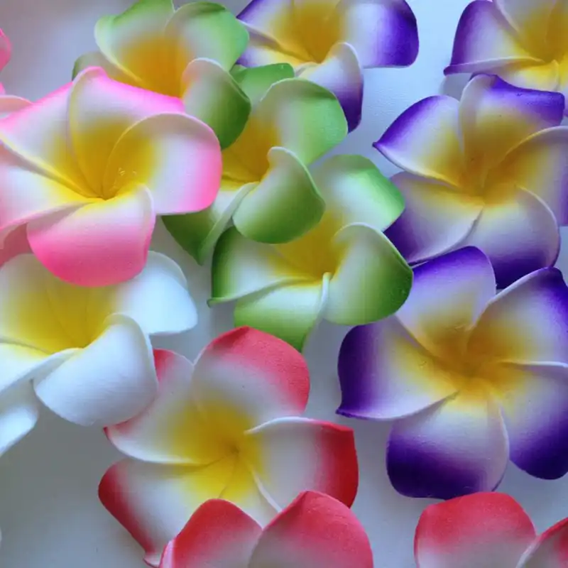 20Pcs/lot 9cm Hawaiian PE Foam Frangipani Artificial Flower DIY Wreath