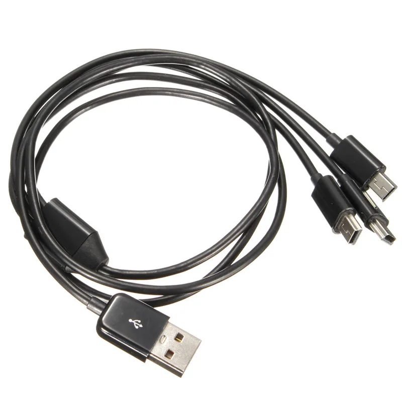 USB 2.0 Type A Male к 3 Mini B 5 контактный кабель для передачи данных 480Mbp синхронизации