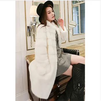 

AILOGGE2017 New Autumn Long Style Women Warm Imitation Mink Winter Fur Coat Fur Coat Stylish and Elegant Winter Women's Clothing