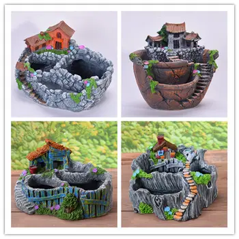 

Creative flower pot sky garden meat combination resin flower pot creative micro landscape flower pot home decoration