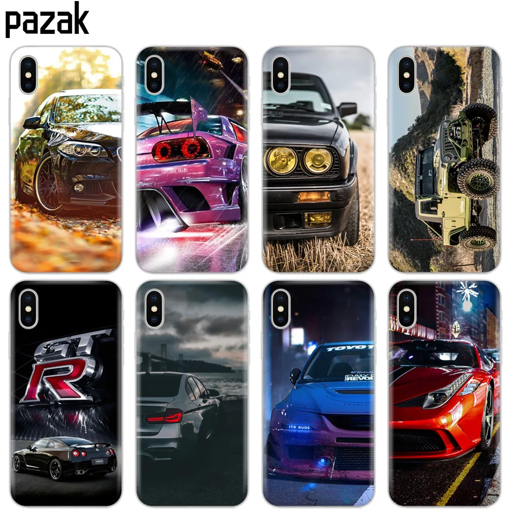 

Silicone Case For Iphone xs max 6 X XS XR 8 7 6s 5 5s SE Plus 10 phone Case etui bumper soft tpu coque Cool sports car design