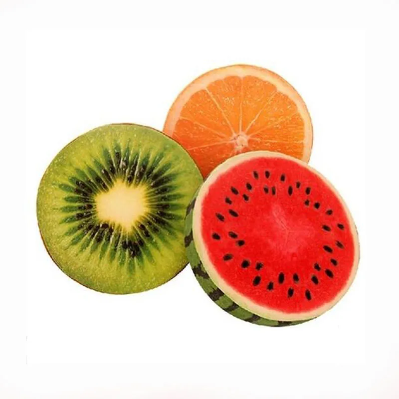 

New Creative 3D Summer Fruit Cotton Office Chair Back Cushion Home Sofa Cotton Cushion Throw Pillow 5 Styles Stuffed Plush Toy