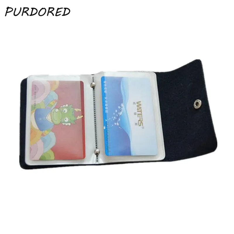 PURDORED 1 шт. из искусственной кожи держатель для карт 24 бит унисекс Бизнес держатель для карт кредитные карты сумка порте Монне homme дропшиппинг