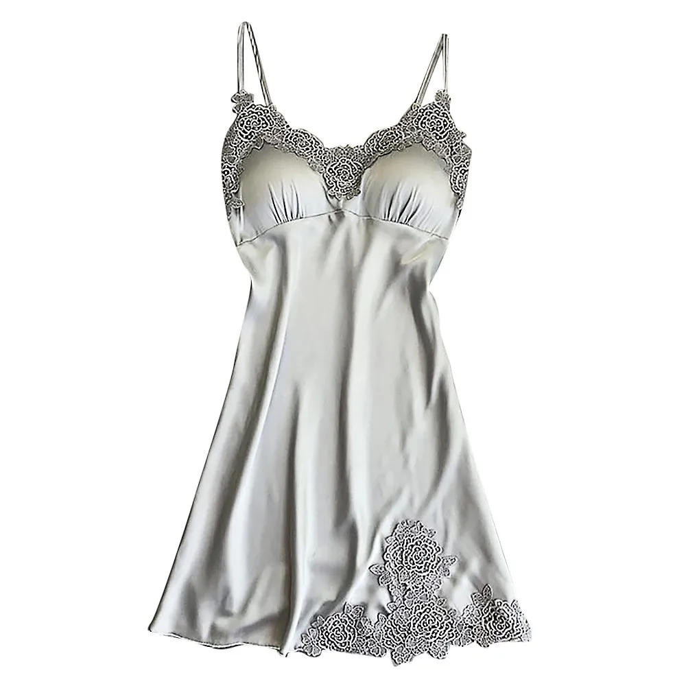 

Bra 2019 Women Sexy Lace Pad Lingerie Nightwear Underwear Robe Babydoll Sleepwear Dress roupa intima-30