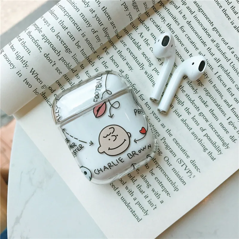 Чехол для AirPods, прозрачный, милый, защитный чехол, Bluetooth, чехол для наушников, роскошные аксессуары для Airpods 2, прозрачный, жесткий, с узором
