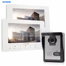 DIYSECUR 7inch Video Intercom Video Door Phone 1 Camera 2 Monitors for Home / Office Security System White