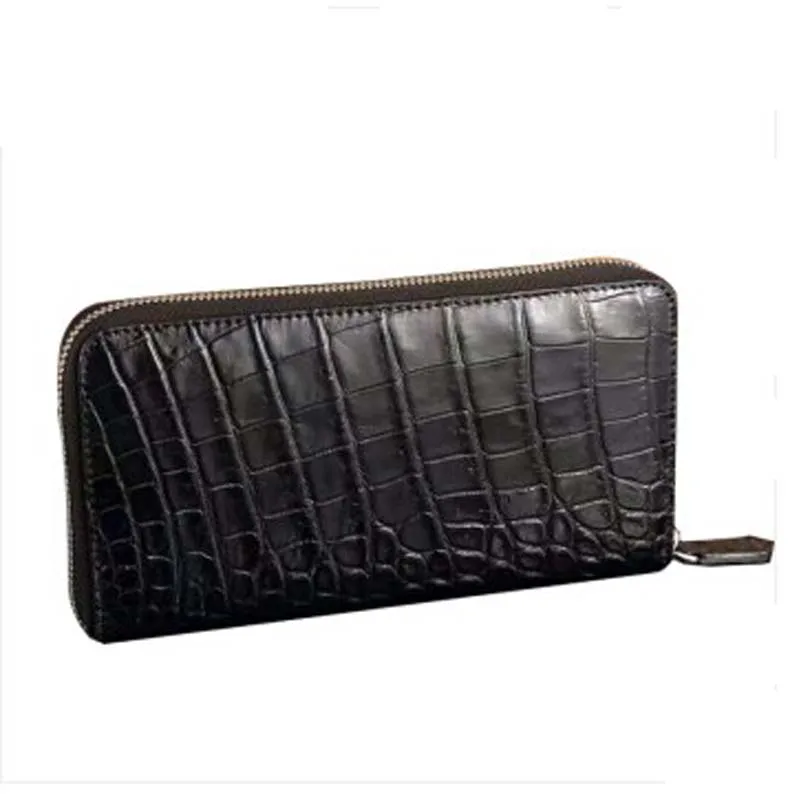 

luolaini Man crocodille leather wallet crocodile leather hand layer cowhide man clutch bag wallet wallet business zipper purse