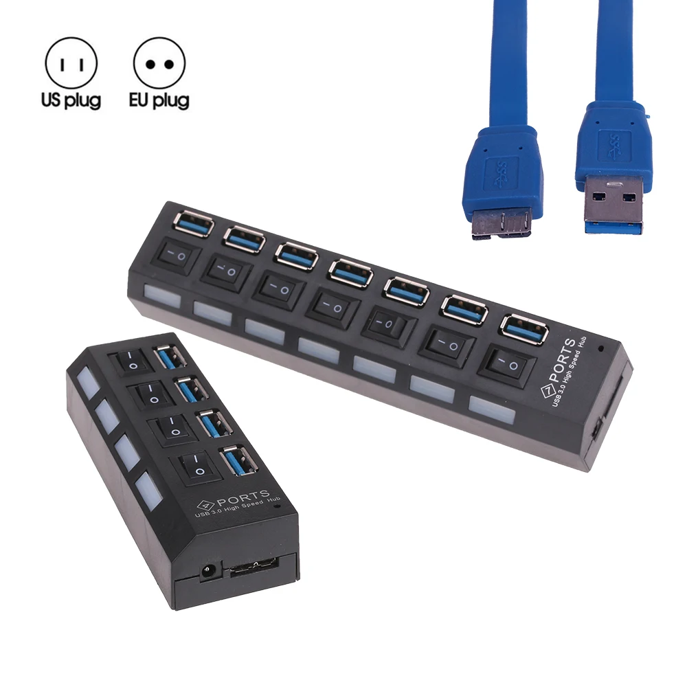 Концентратор Rovtop USB 3 0 4/7 портов микро концентратор разветвитель с адаптером