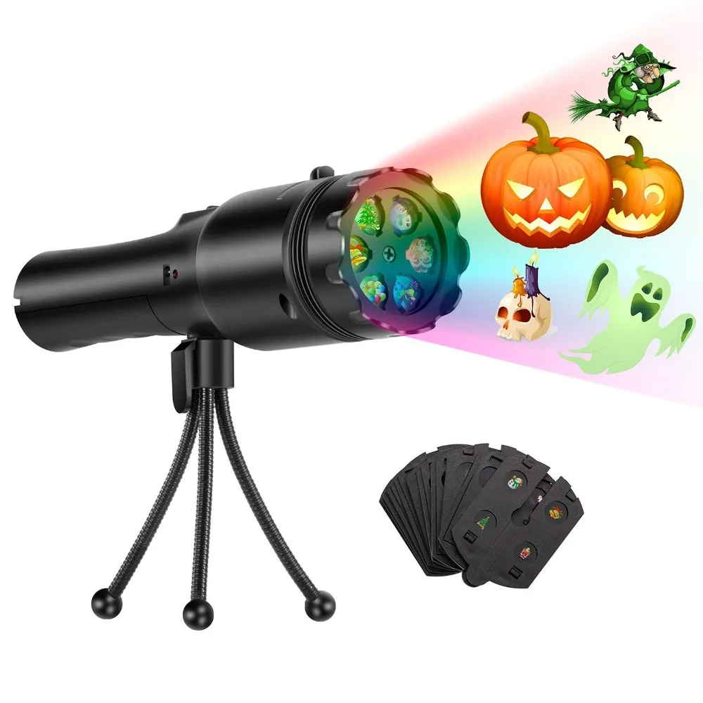 Christmas Projector Lights for Kids 12 Slides Pattern Slides Battery Operated 2 in 1 Decoration