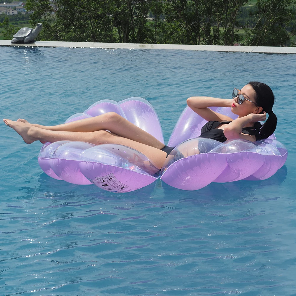 Водные веселые игрушки см 140 см надувной морской бассейн поплавок гигантский надувной фиолетовый Clam Shell плавательный кольцо для взрослых
