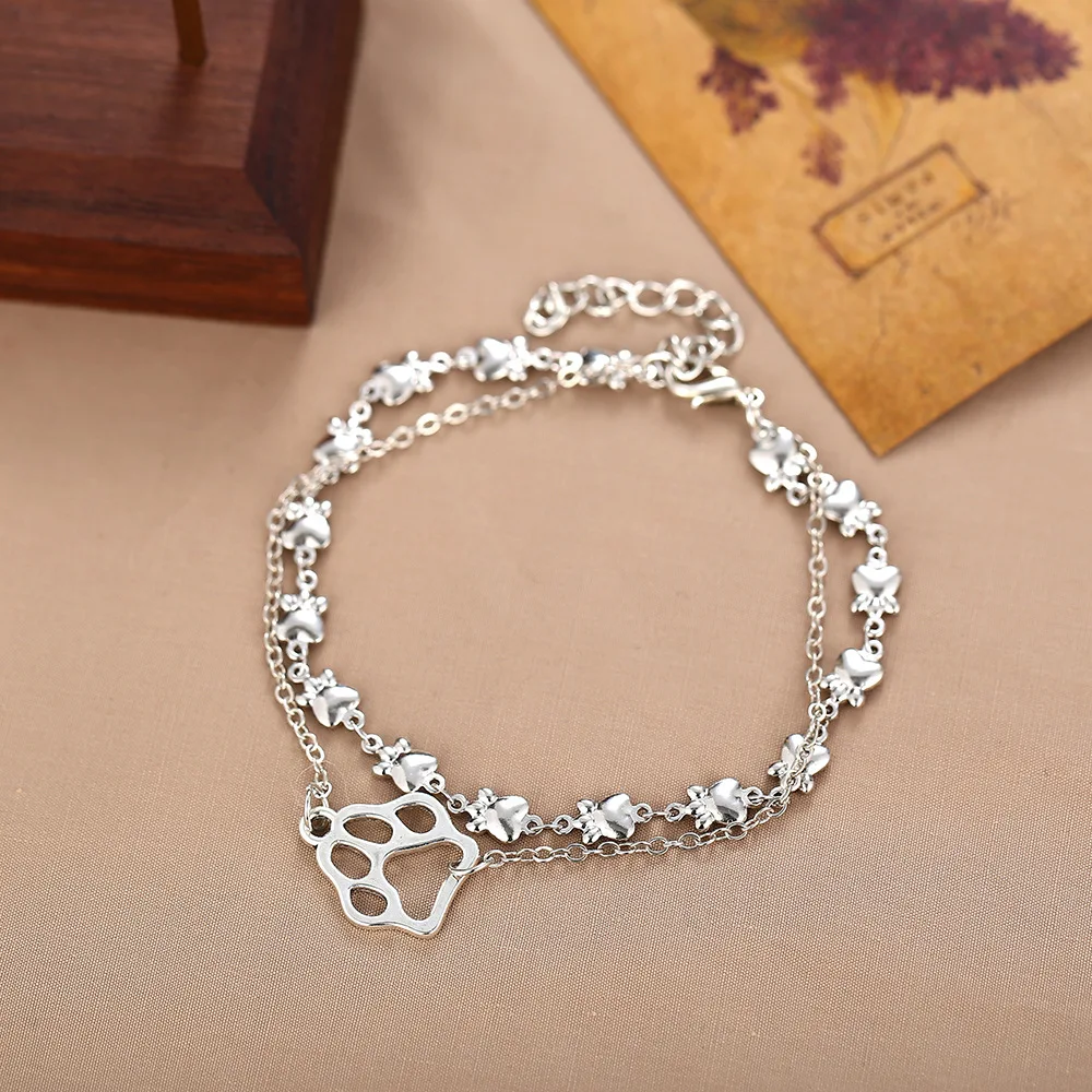 2 Pcs/Set of New Bohemian Anklet Creative Retro Hollow Animal Footprints Multi-layer Set | Украшения и аксессуары