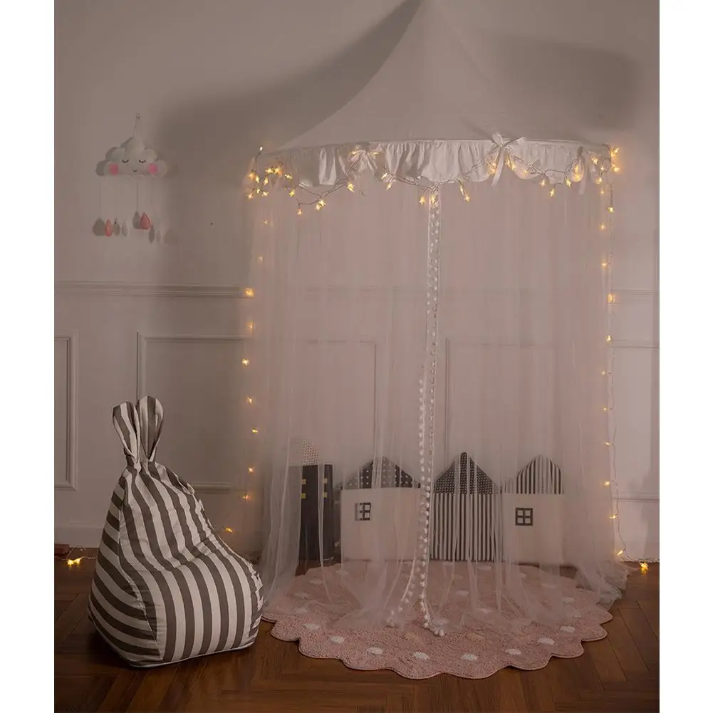 Princess Girls Bed Canopy Children's Half Moon Bedroom Bedside Gauze Crib Netting Dome Castle Fairy Net for Kid Play Tent Princess Girls Bed Canopy Children's Half Moon Bedroom Bedside Gauze Crib Netting Dome Castle Fairy Net for Kid Play Tent