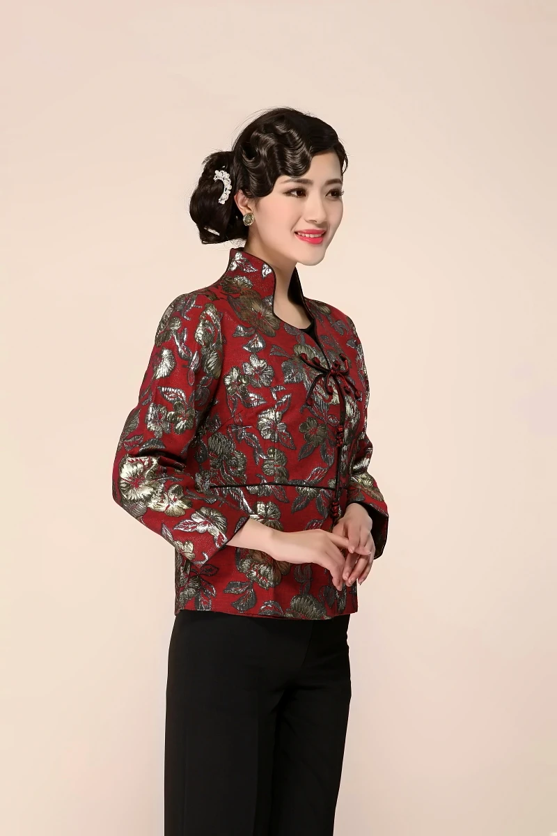Новое Женское атласное бордовое пальто ручной работы на пуговицах традиционное китайское тонкое пальто с воротником мандарина Верхняя одежда Размер M-4XL 2358