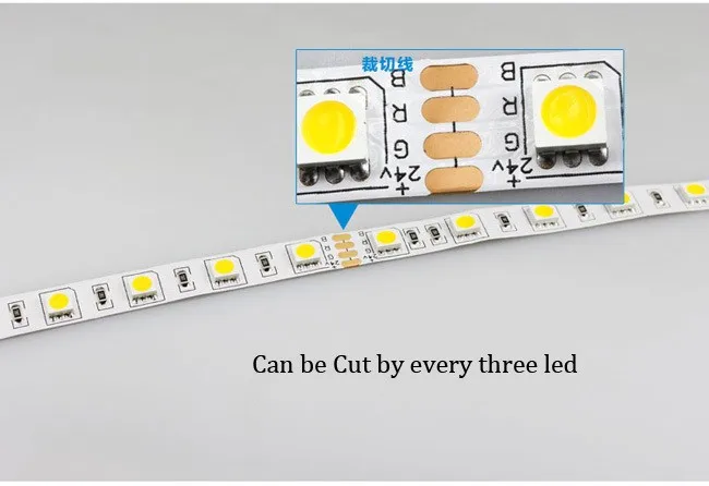 Высокая яркость натуральный белый 4000 K Светодиодные полосы DC12V SMD 5050 5 м 60led/M гибкая светодиодная лента декорация внутри снаружи свет