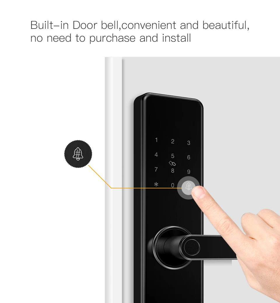 PINEWORLD умный дверной замок с идентификацией через отпечатки пальцев, безопасность дома без ключа, Wifi Пароль RFID карта блокировки беспроводное приложение телефон пульт дистанционного управления