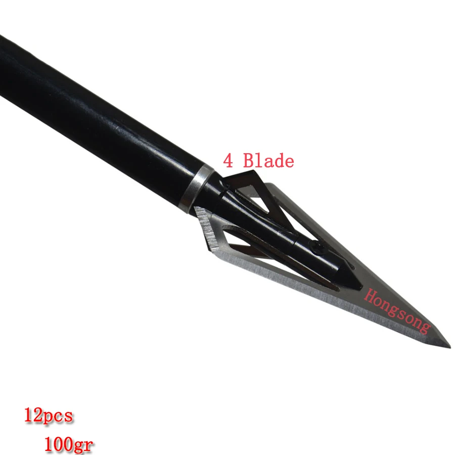 12pcs 100Grain Magnus stinger 4 Blade Arrow Broadhead, Fixed broadhead