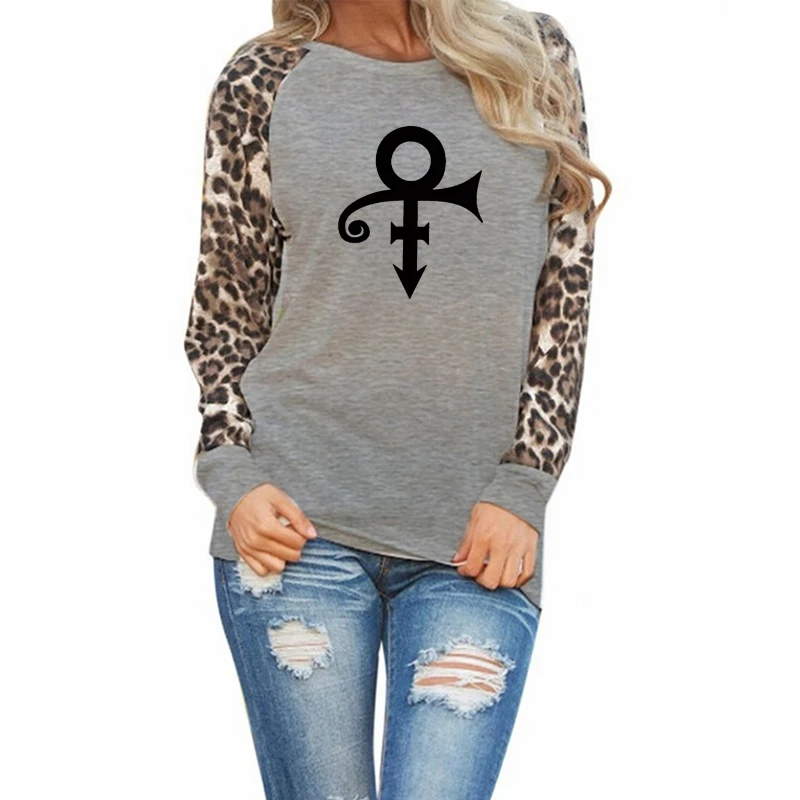 

2019 New Fashion Prince Love Symbol Print T-Shirt Female Leopard Harajuku Punk Silicone Girlfriend Birthday Gift Slogan Tees