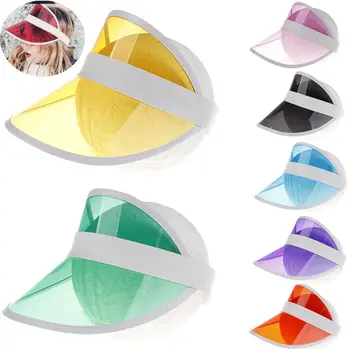

Little Girls Kids Summer Sun Hat Visor Party Casual Hats Clear Plastic PVC Kid Sunscreen Cap Accesorries