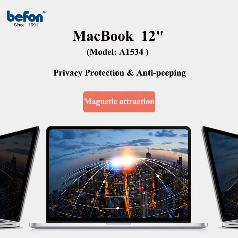 Befon Фильтр конфиденциальности Экран Защитная пленка для MacBook 12 дюймов A1534 против подсматривания ноутбука экран ноутбука