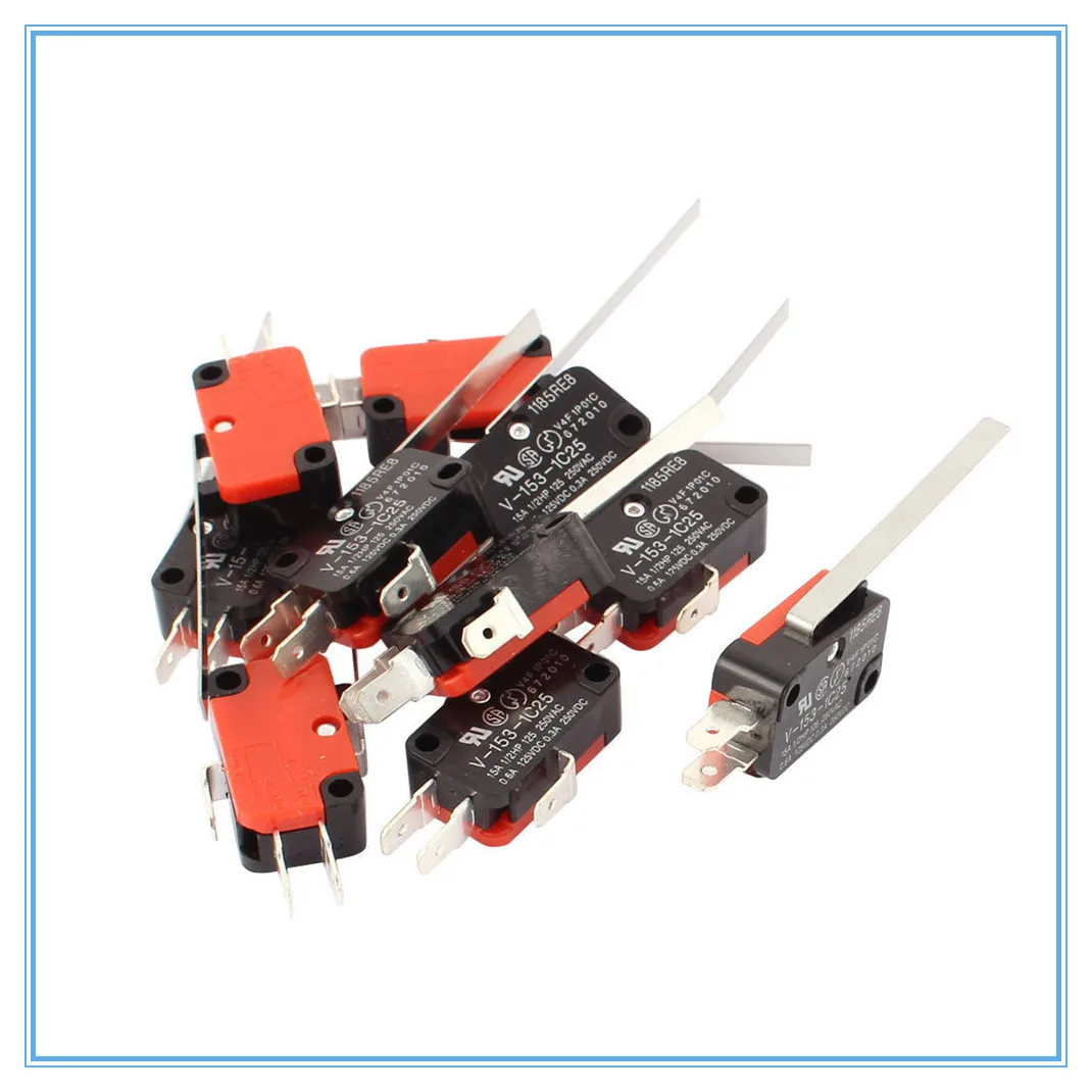 10Pcs 27 x 16 x 10mm SPDT Micro Limit Switch 3 Terminals Momentary V