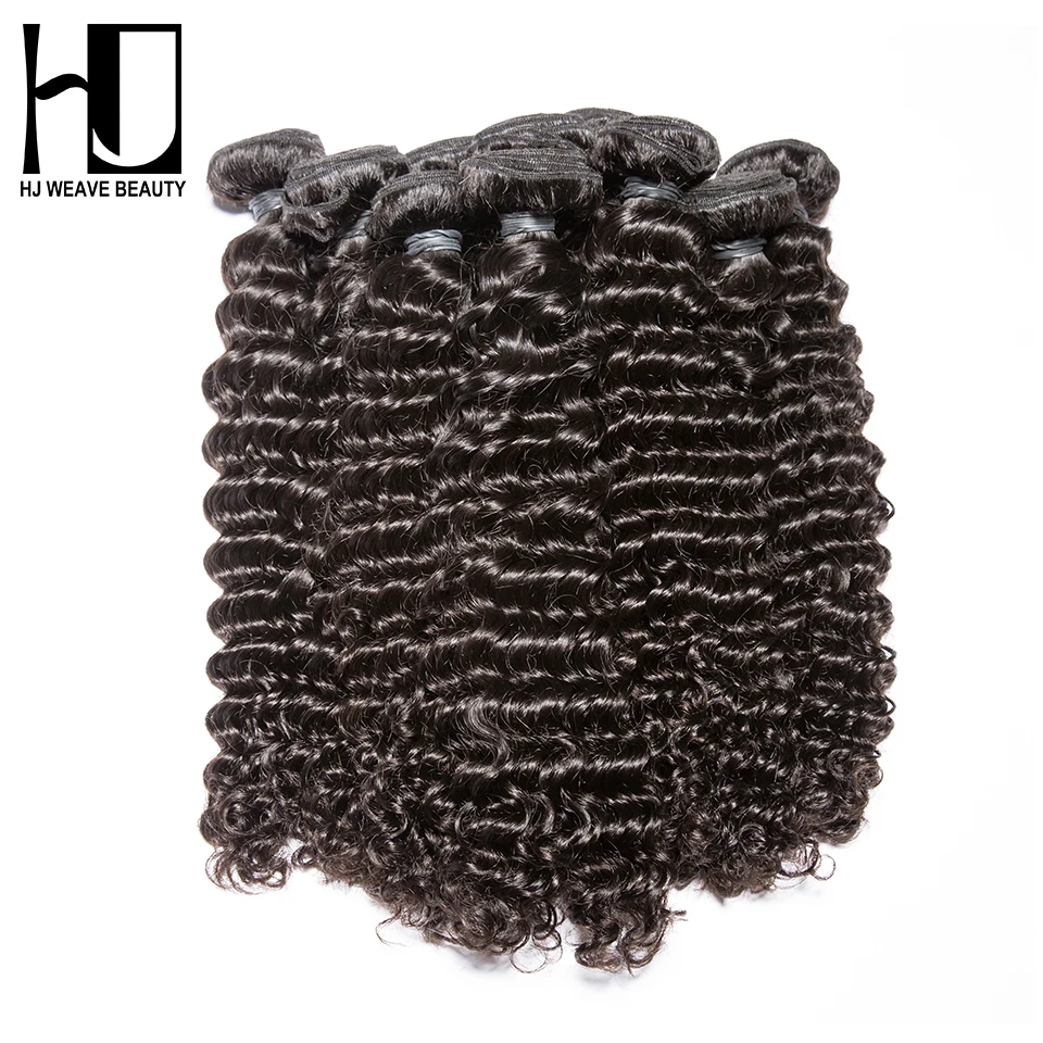 

HJ Weave Beauty 8A Virgin Hair 10PCS /Lot Deep Wave Human Hair Bundles Double Drawn Weft Free Shipping