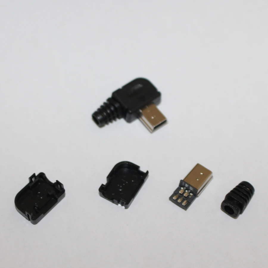 10 комплектов мини usb 5 PIN 90 градусов штекер + jack разъемы зарядное устройство P USB