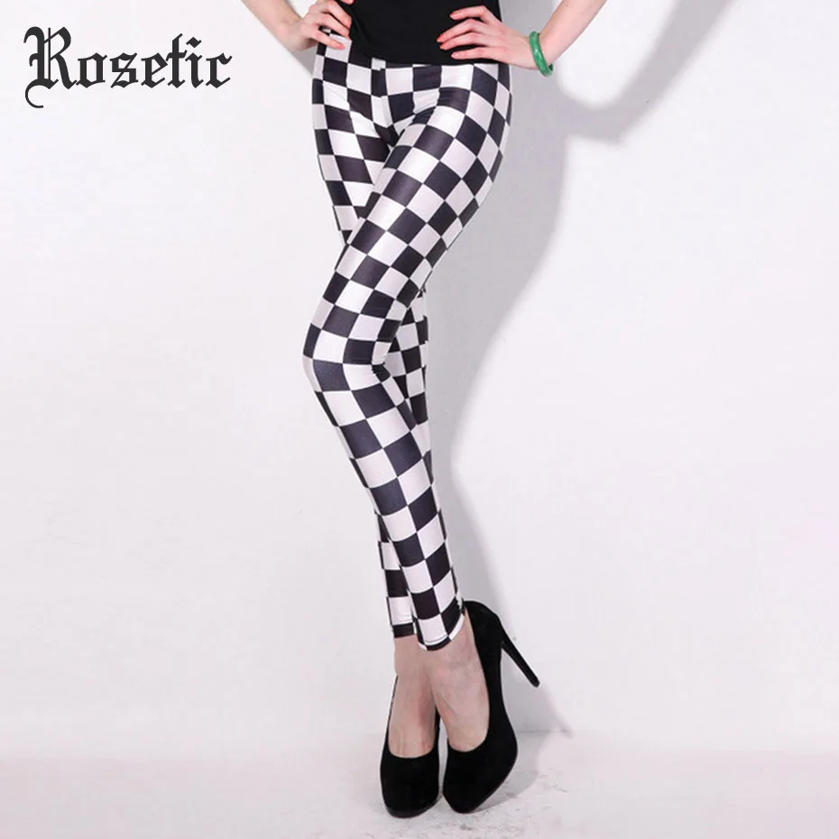 leggings with checkered stripe