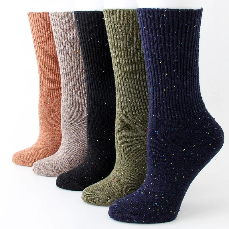

Winter women's socks Japanese high waist color dot yarn wool socks creative new warm wild color women socks thickening