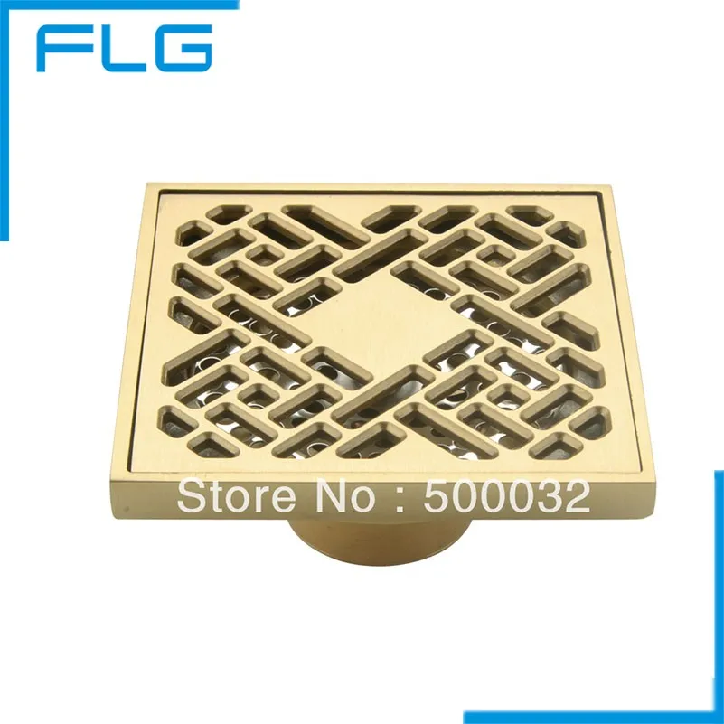 Luxury Brass Art Carved Flower Decorative Cover Bathroom Floor Waste
