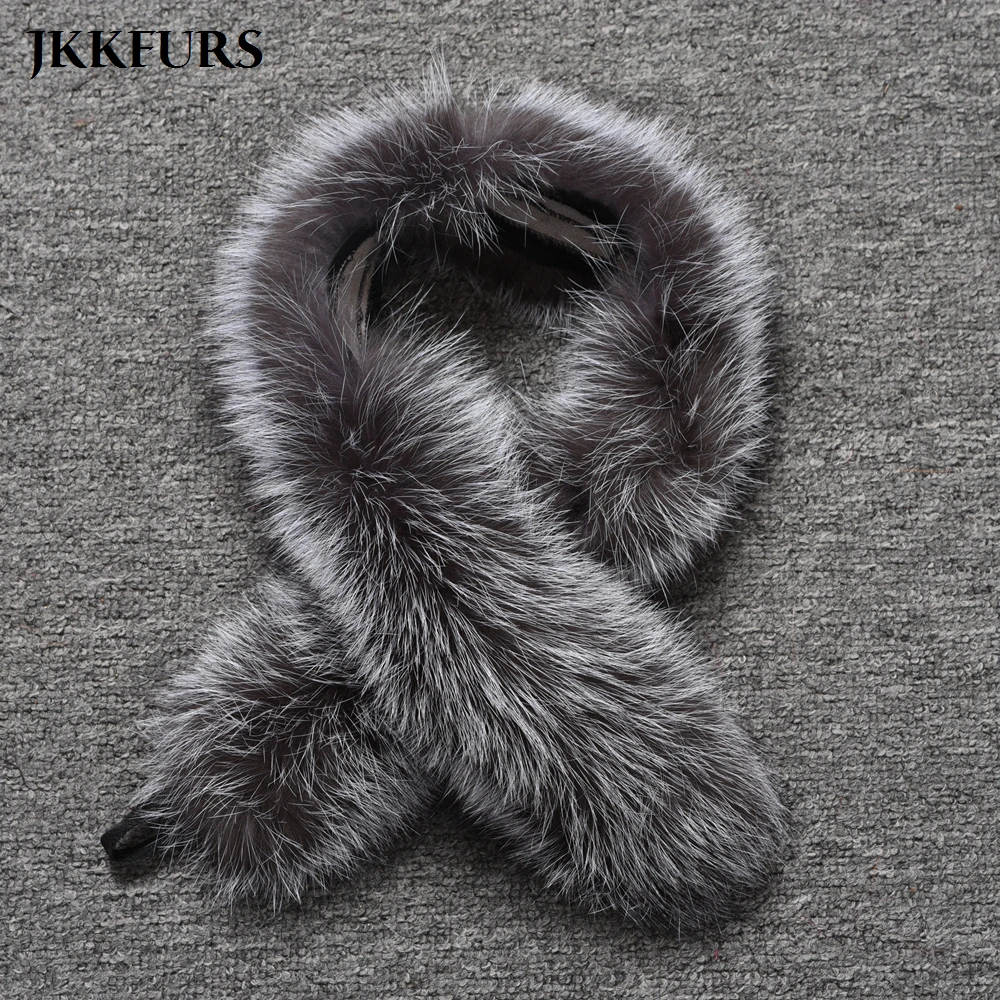 Goede Vrouwen Real Silver Fox Bontkraag Bont Sjaals Winter Dikke Warme Fashion Stijl Top Kwaliteit Echt Bont Uitlaat s7396