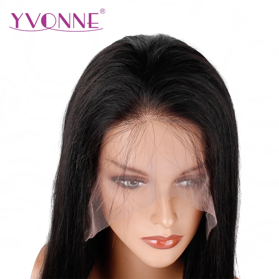 YVONNE 180 Kepadatan Lurus Rambut Manusia Penuh Renda Wig Brasil