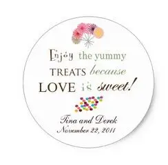 1 5inch Candy Buffet Sticker font b Favor b font Tag font b Wedding b font