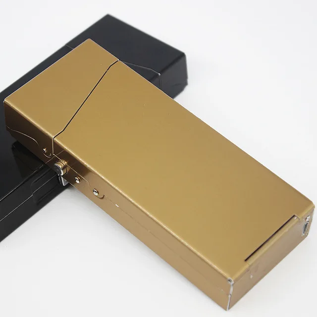 

Holds 18 Cigarettes Female Thin Metal Cigarette Case with Lighter USB Charging Turbo Lighter Portable Women Fashion Holiday Gift