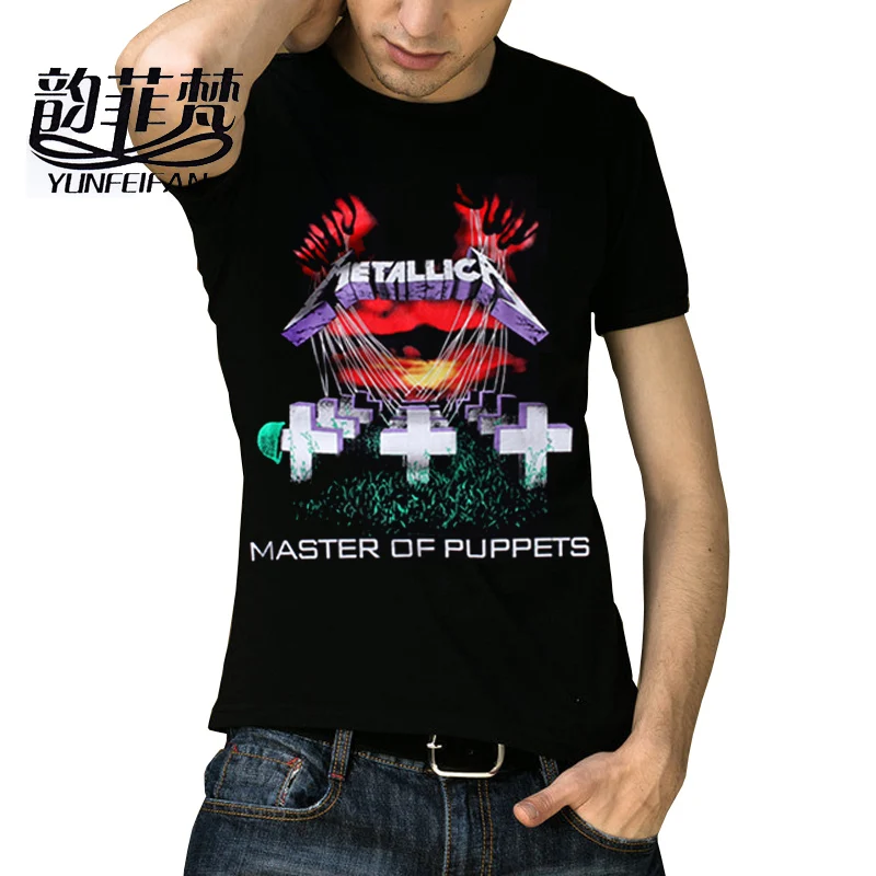 2018 Classic Heavy Metal Rock Metallica T Shirt men 100%cotton short ...