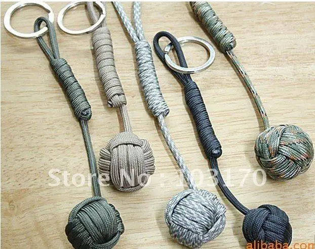 Free Shipping EMS Factory Handmade Knife LANYARDS SCUBA DIVING PENDANTS Lanyard with Steel ball 50 pcs