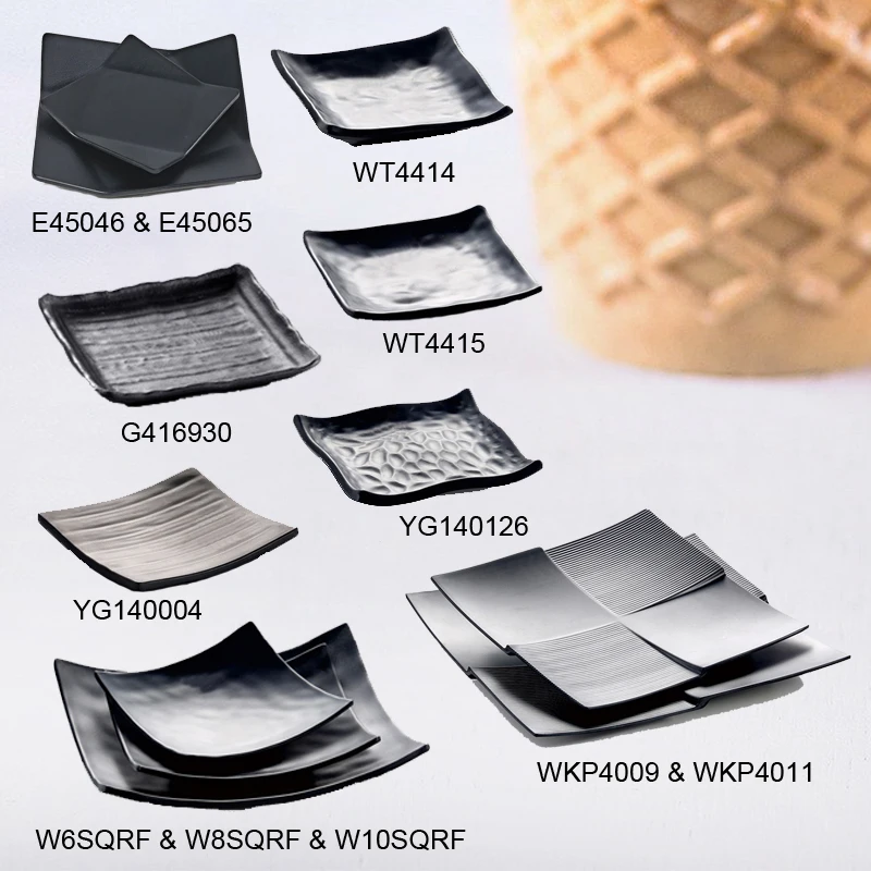 

Melamine Dinnerware Dinner Plate Square Rake Angle Plate Hot Por Buffet Restaurant Sashimi Plate A5 Melamine Tableware