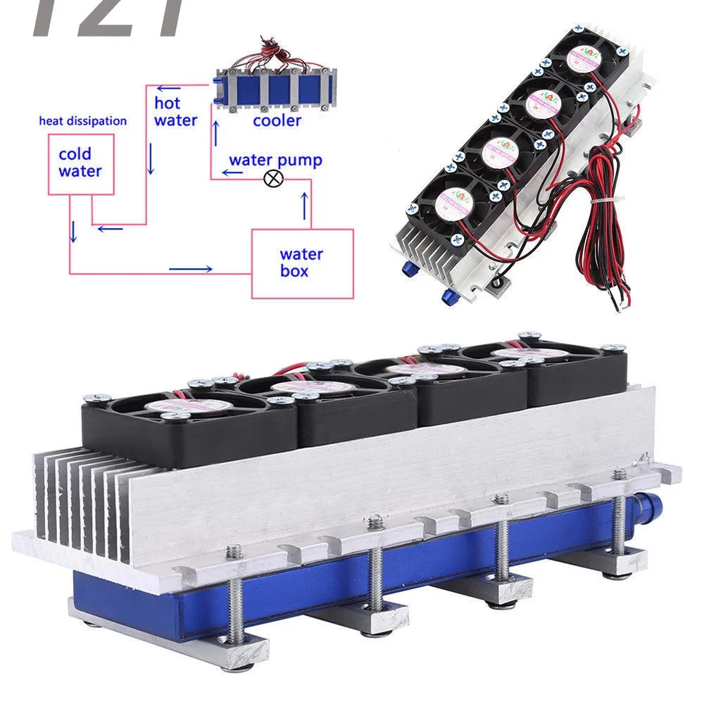 2018 12V 4 Chip TEC1 12706 термоэлектрический Пельтье воздушный радиатор вентилятор для